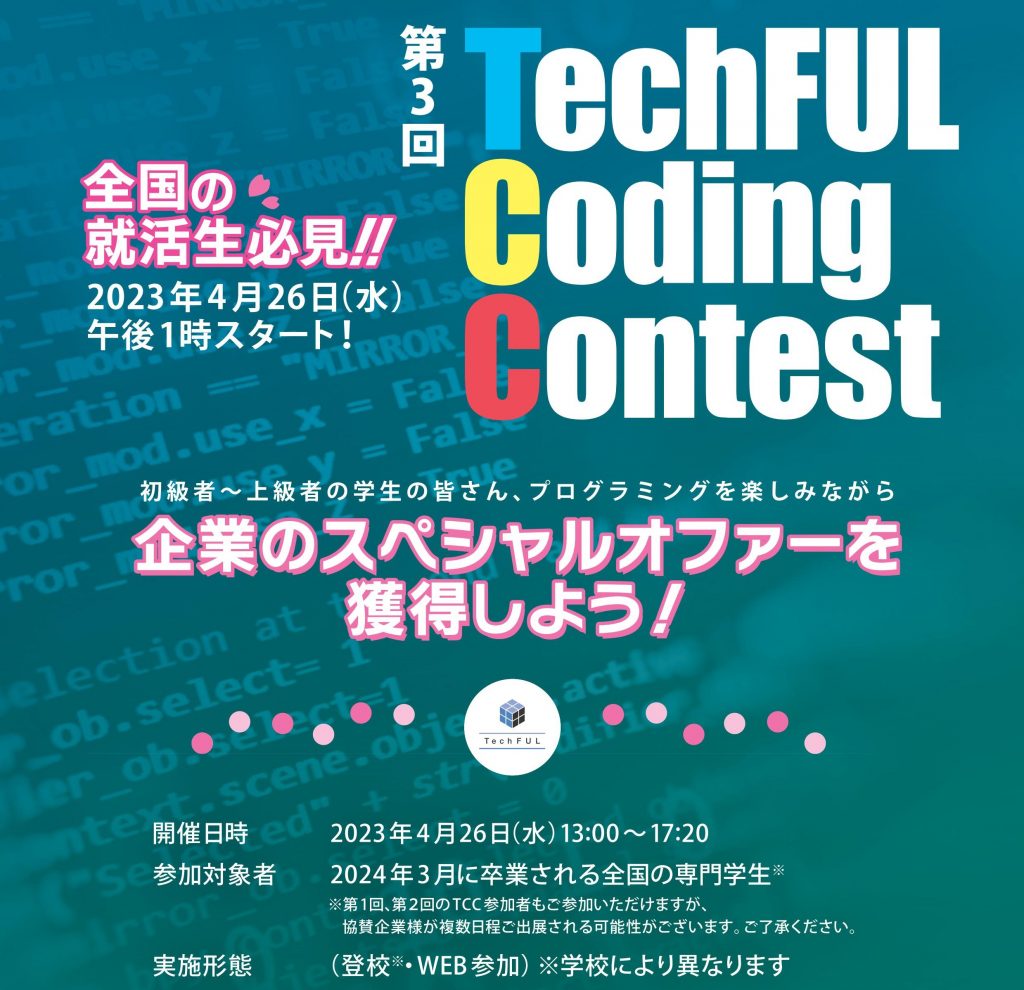 thumbnail TechFUL Coding Contest 全国14位に入賞しました